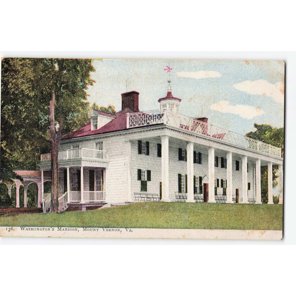 Mount Vernon Virginia VA Washington's Mansion Postcard Divided Back c1910
